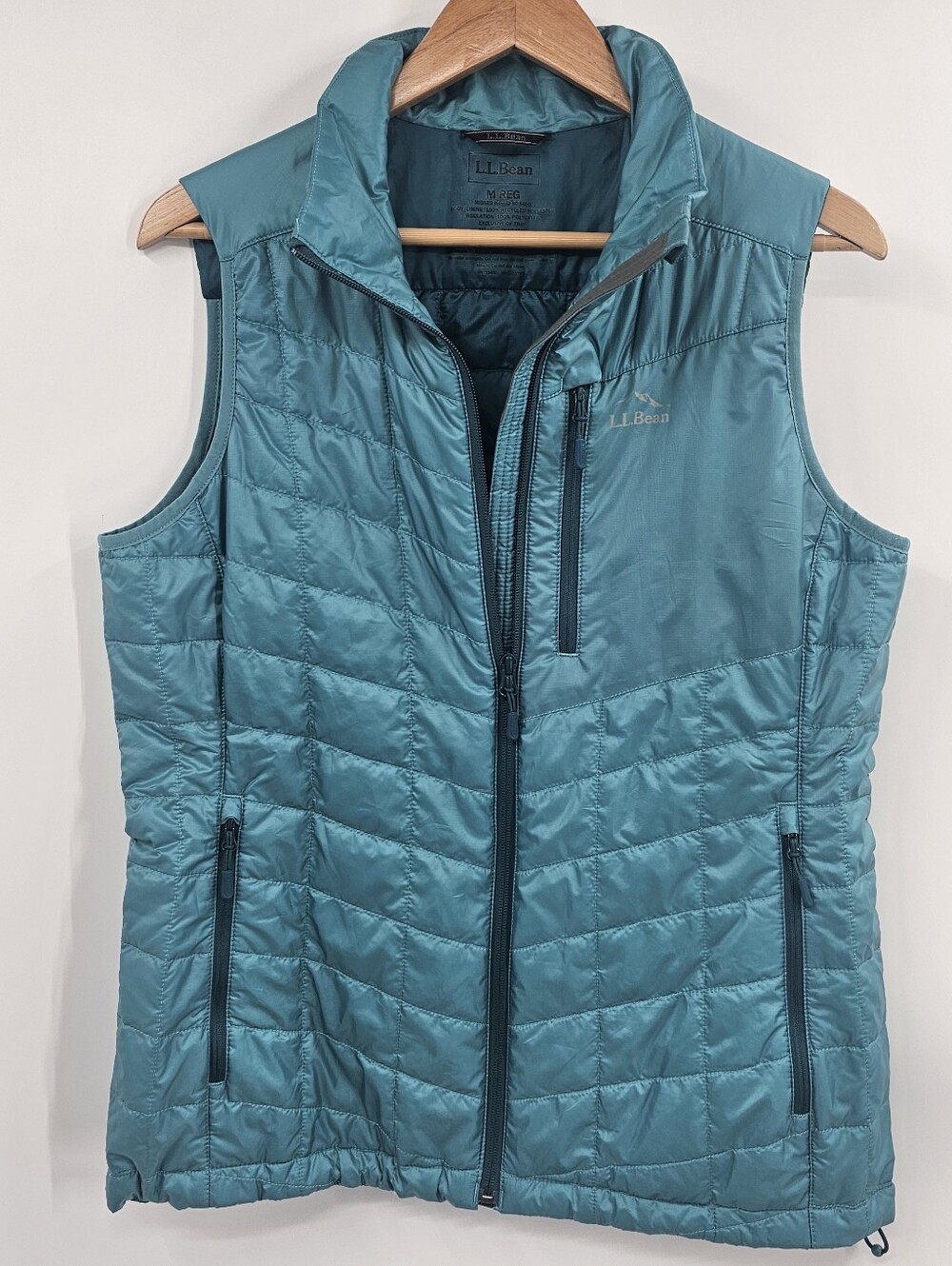 L.L. Bean Puffer Packable Vest Turquoise Size Medium